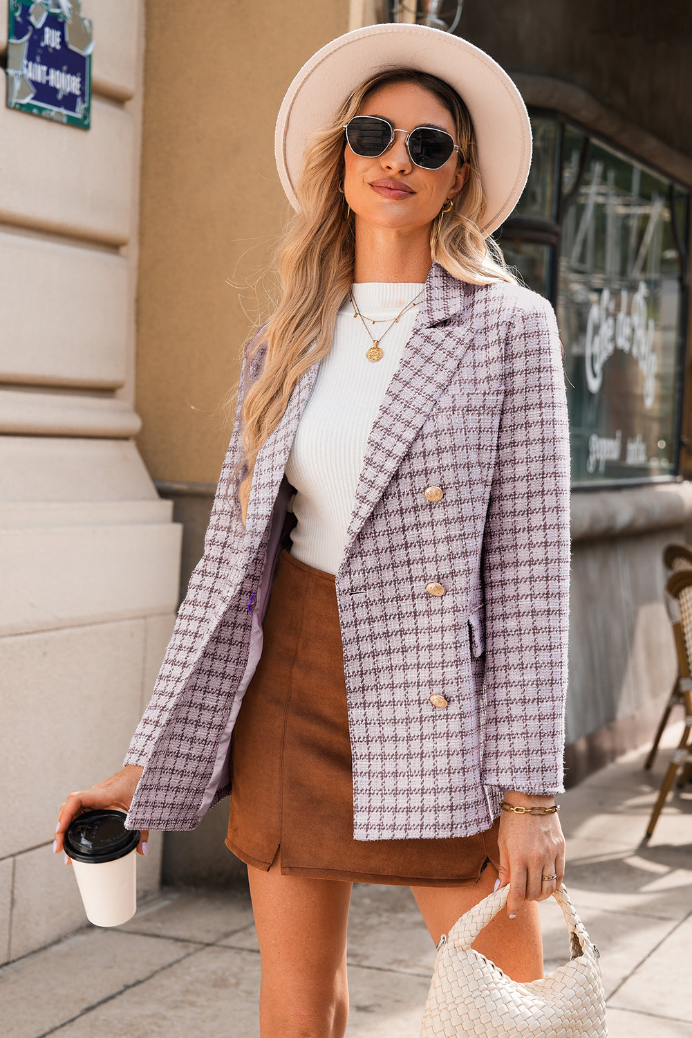 Tweed Plaid Blazer