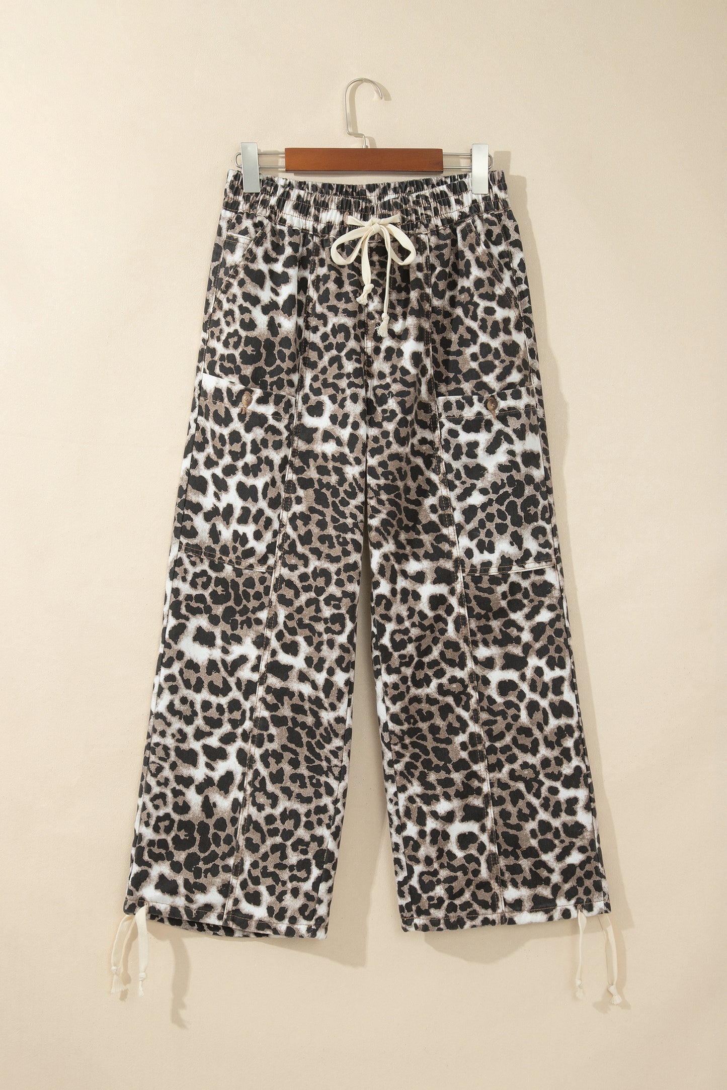 Leopard Print Drawstring Jogger Jeans