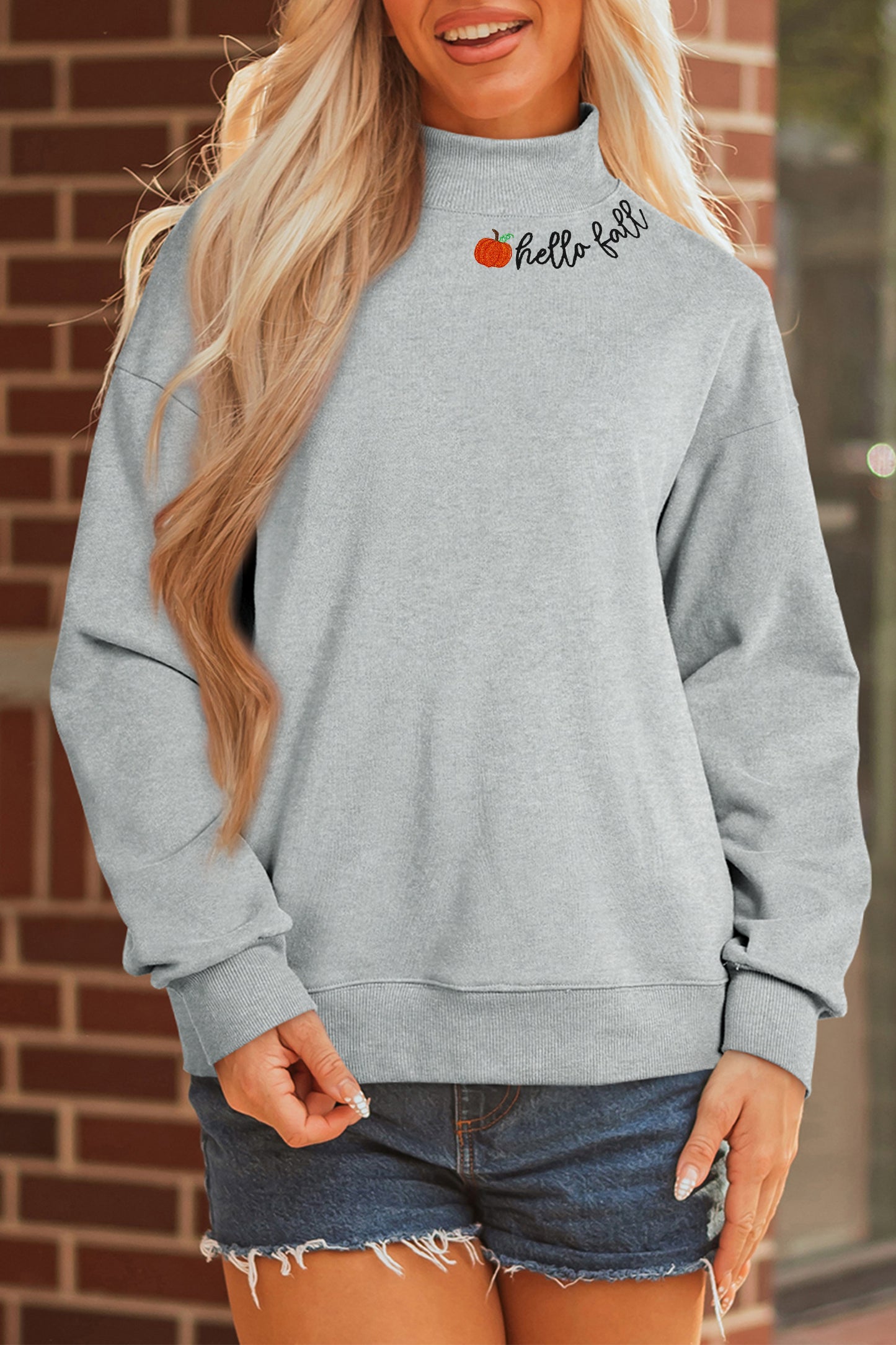 Pumpkin  Mock Neck Sweatshirt