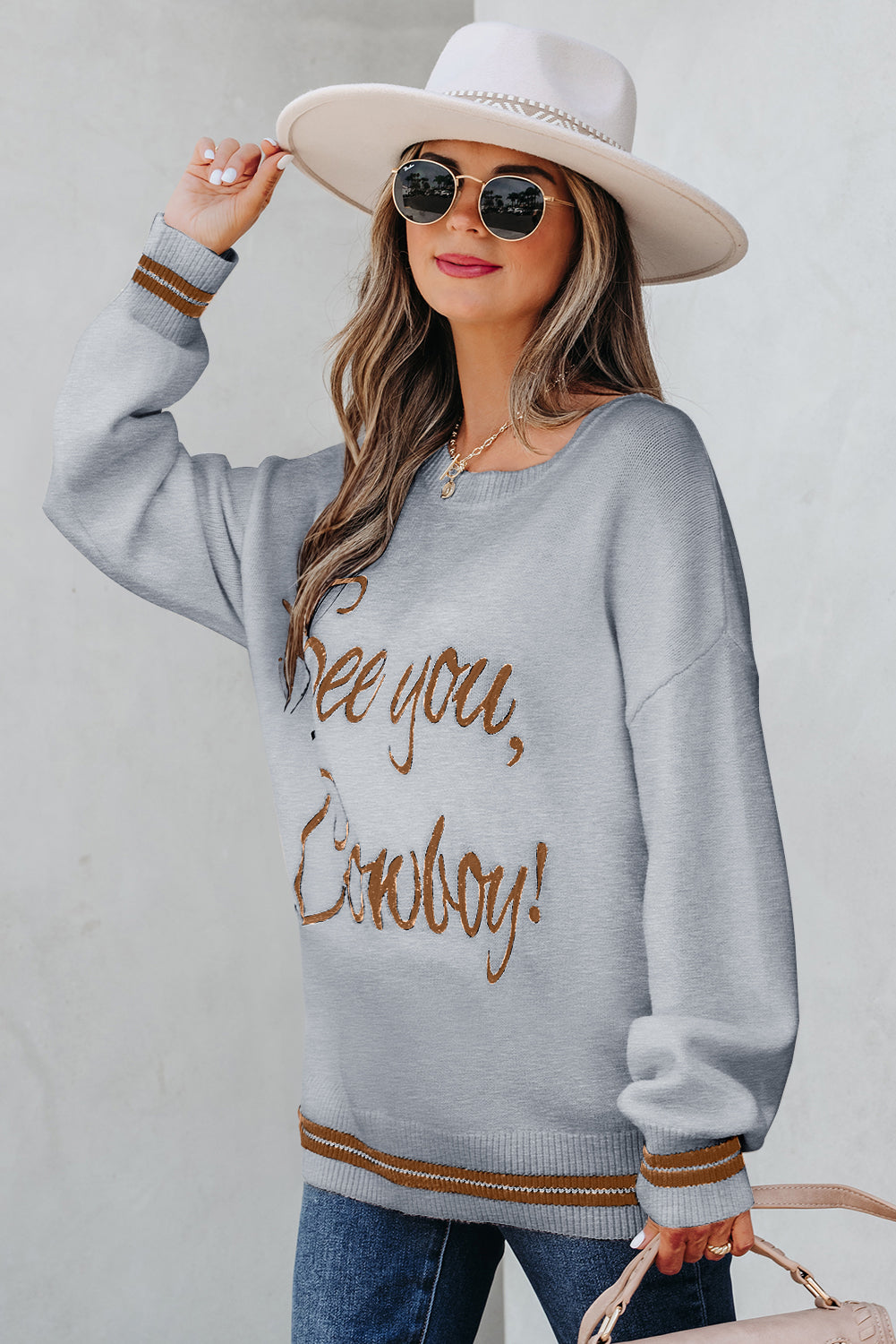 See You Cowboy  Graphic Sweater