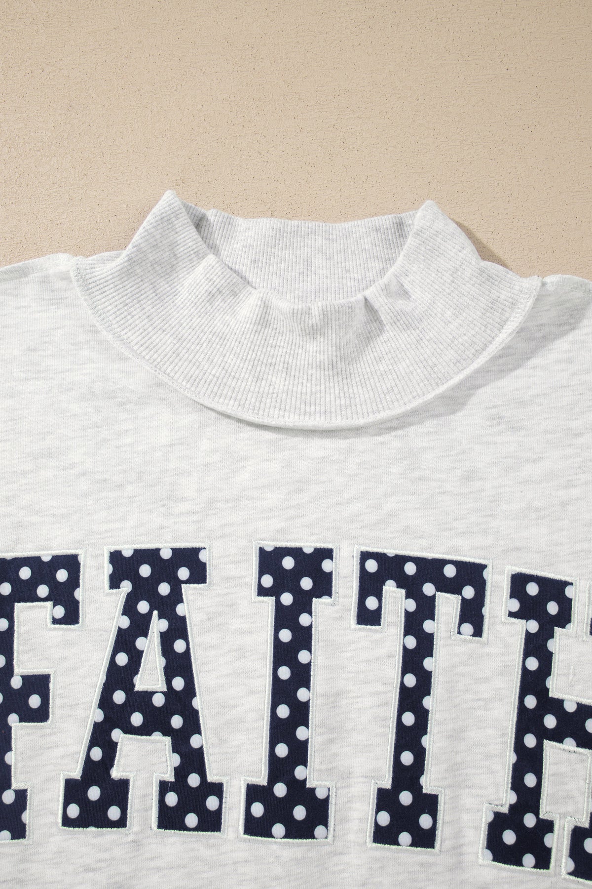 High Neck Polka Dot Baggy Sweatshirt