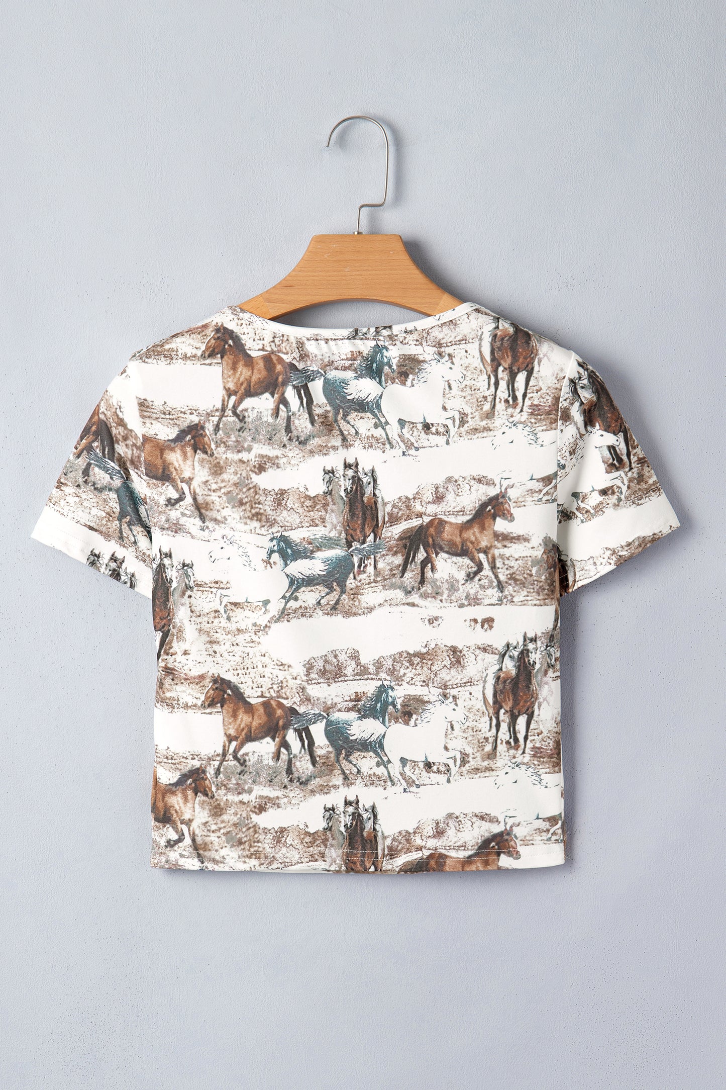 Galloping Horses Printed Slim Fit T Shirt