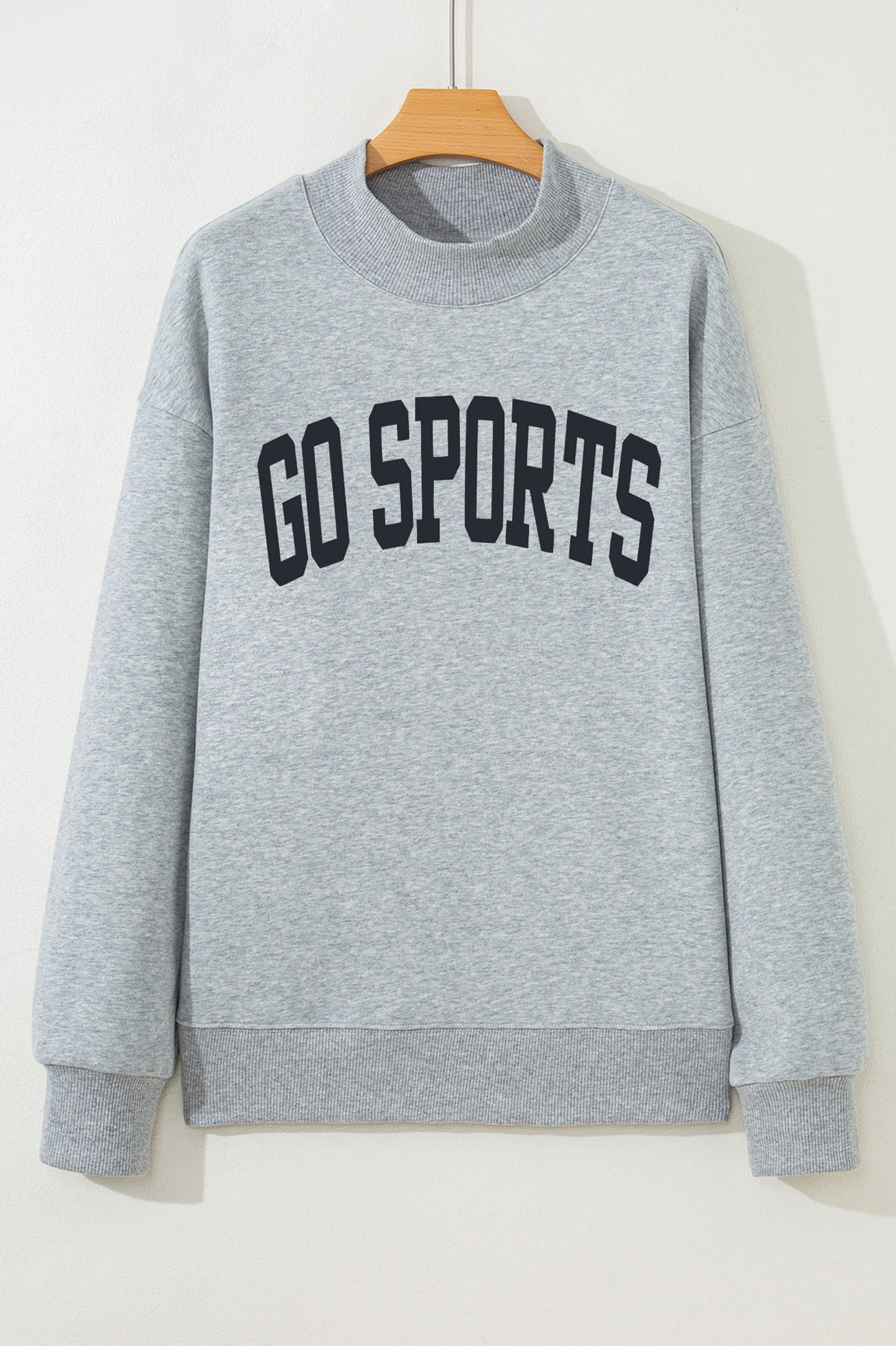 Gray Mock Neck GO SPORTS Graphic Sweatshirt