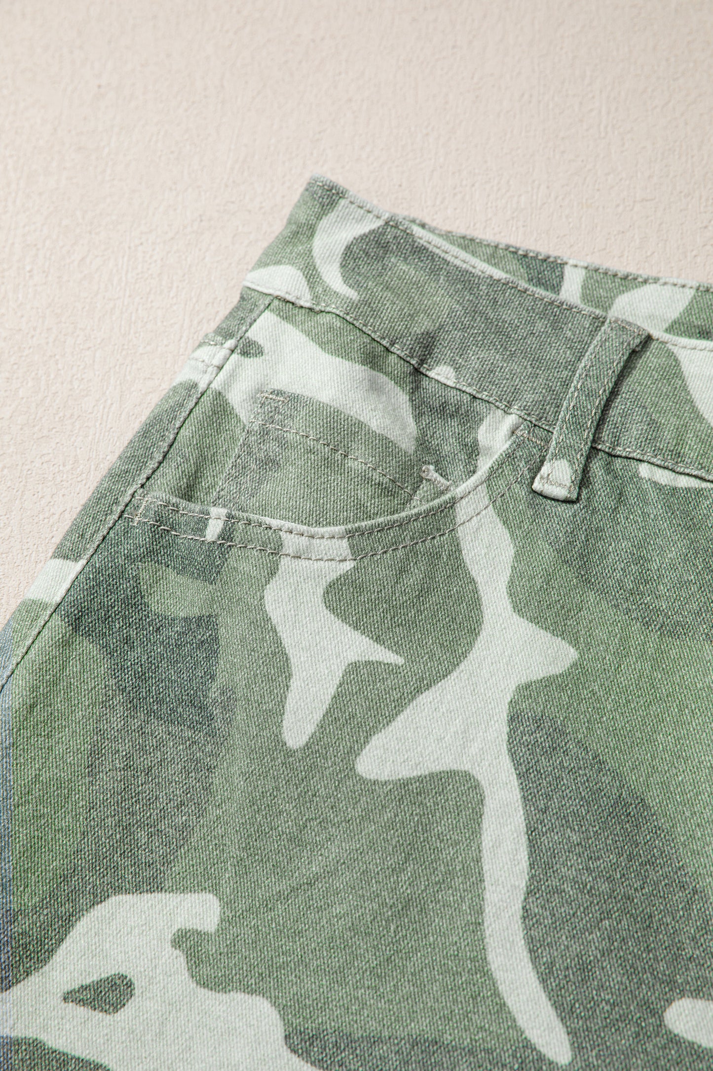 Camo Straight Ankle Jeans