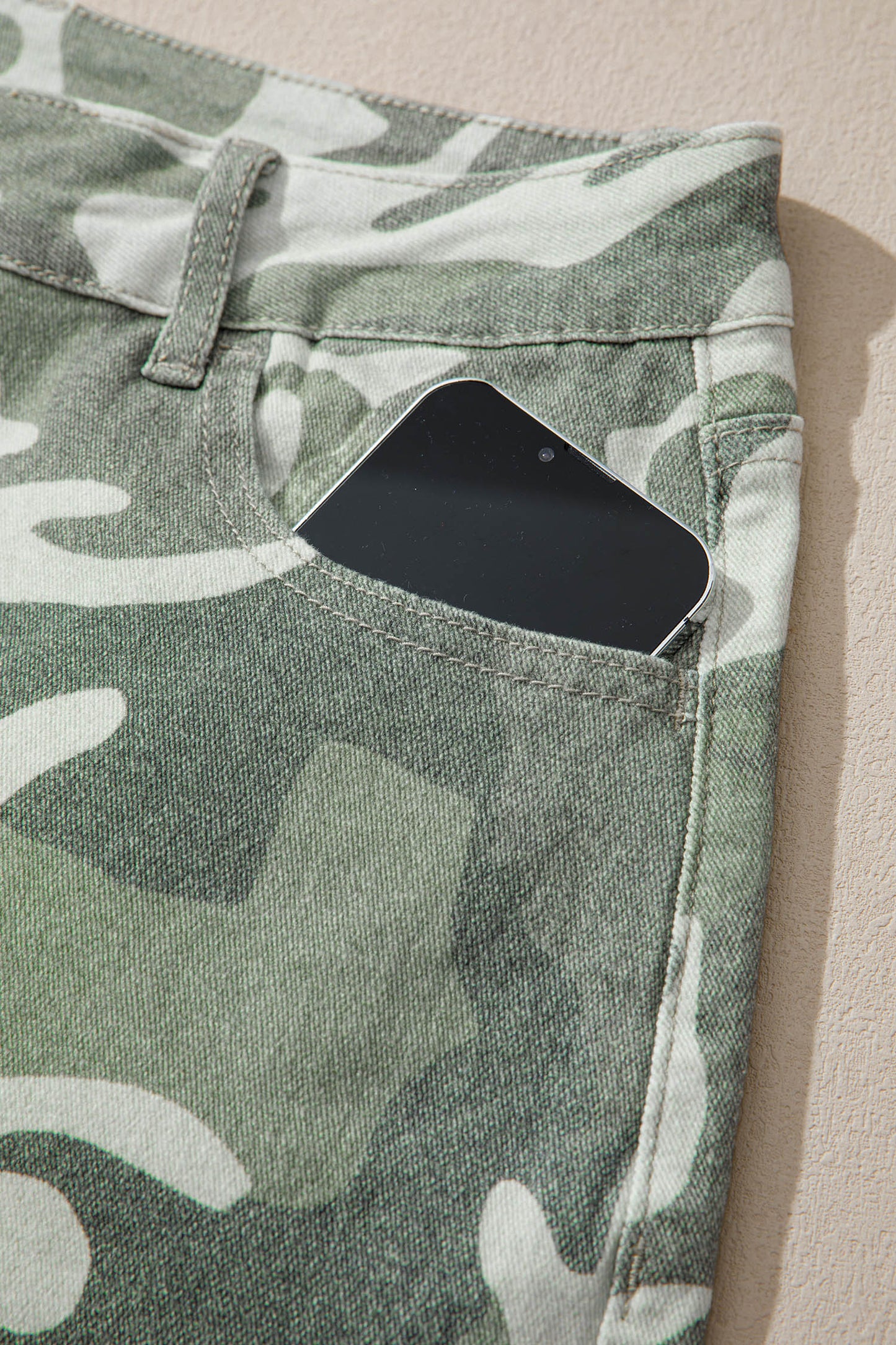Camo Straight Ankle Jeans