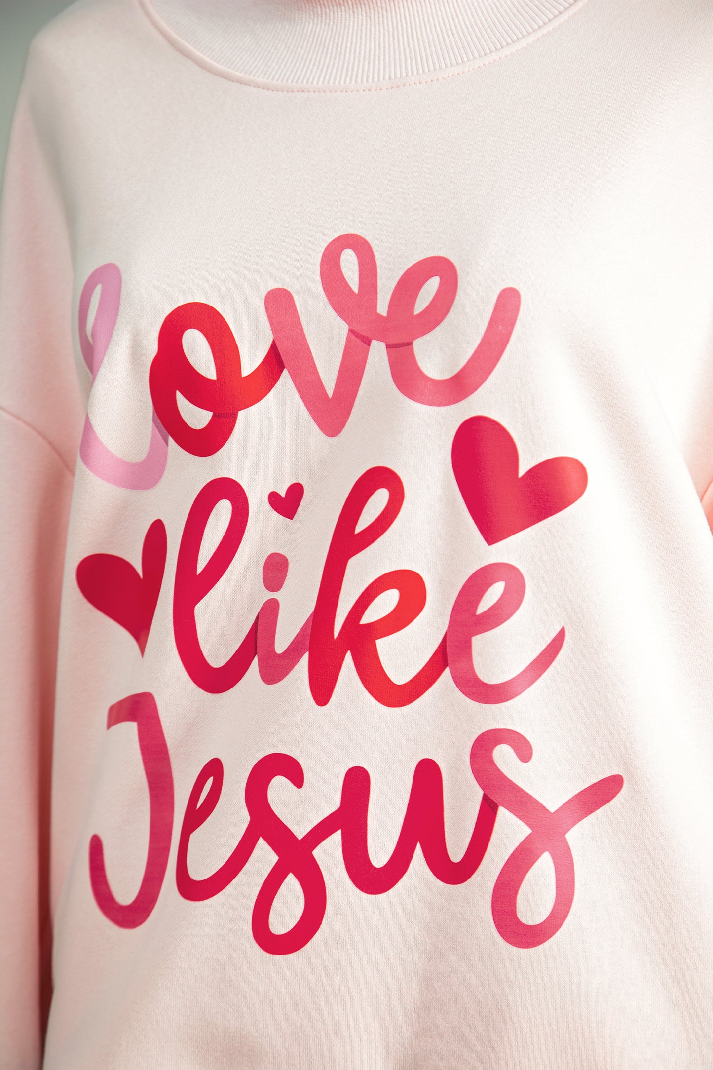 love like Jesus  Mock Neck Sweatshirt