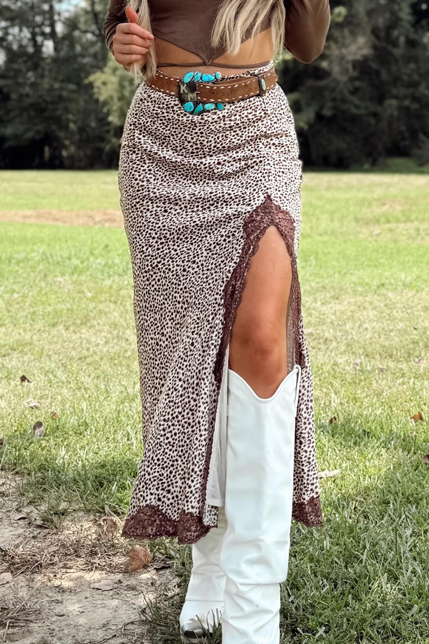 Cheetah Print  Long  Skirt