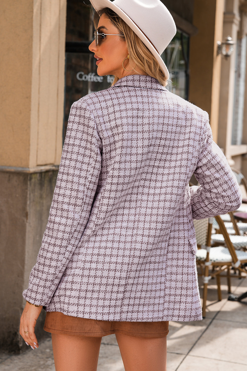 Tweed Plaid Blazer