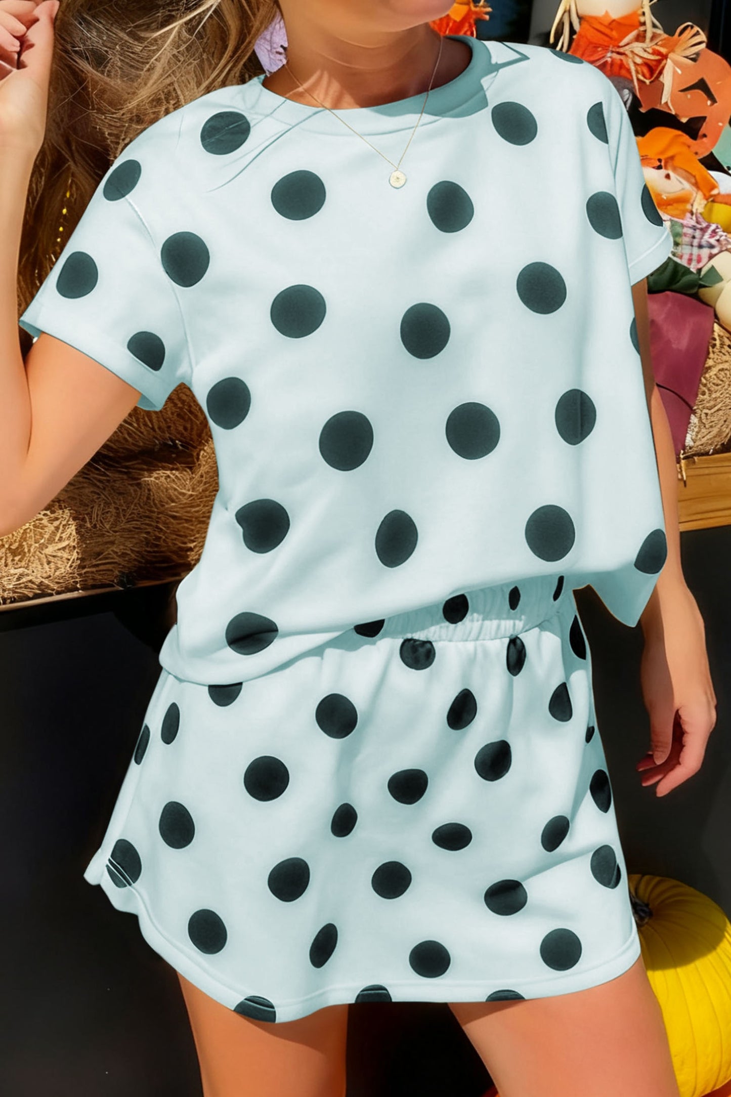 Polka Dot Skort 2pcs Outfit