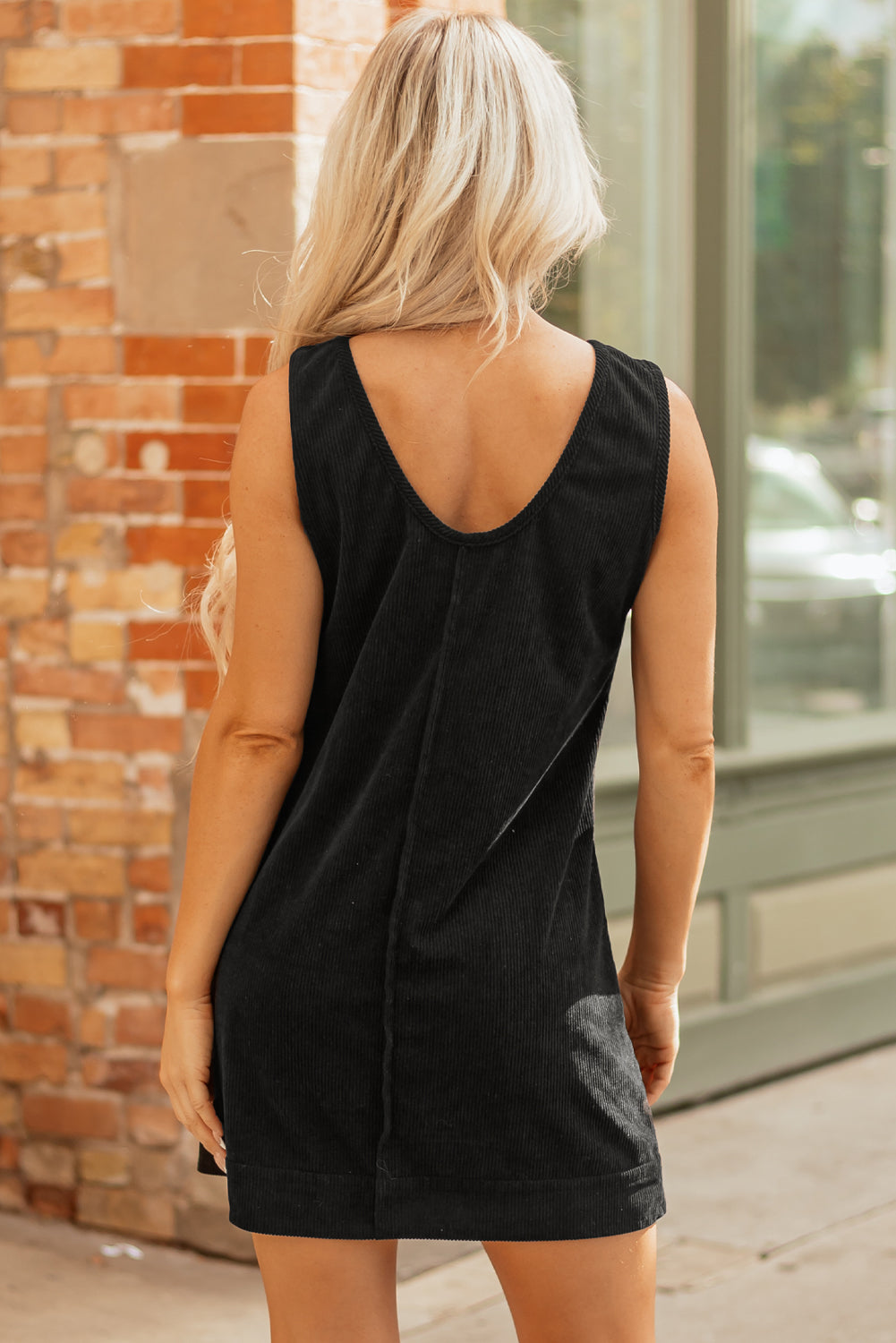 Corduroy Sleeveless Mini Dress