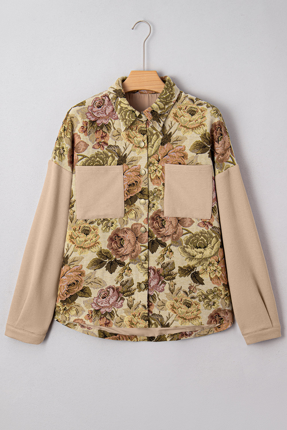 Waffle Knit  Buttoned Jacket