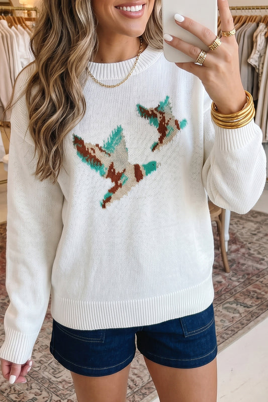 Duck Long Sleeve Pullover Sweater