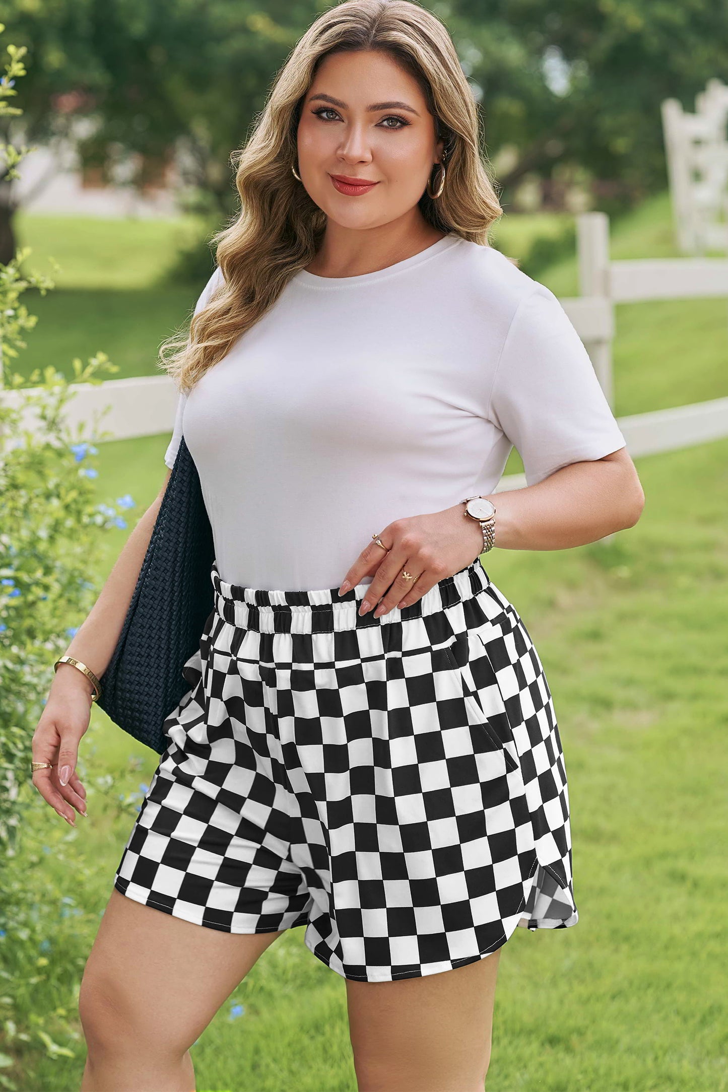 Checkered Athleisure Shorts