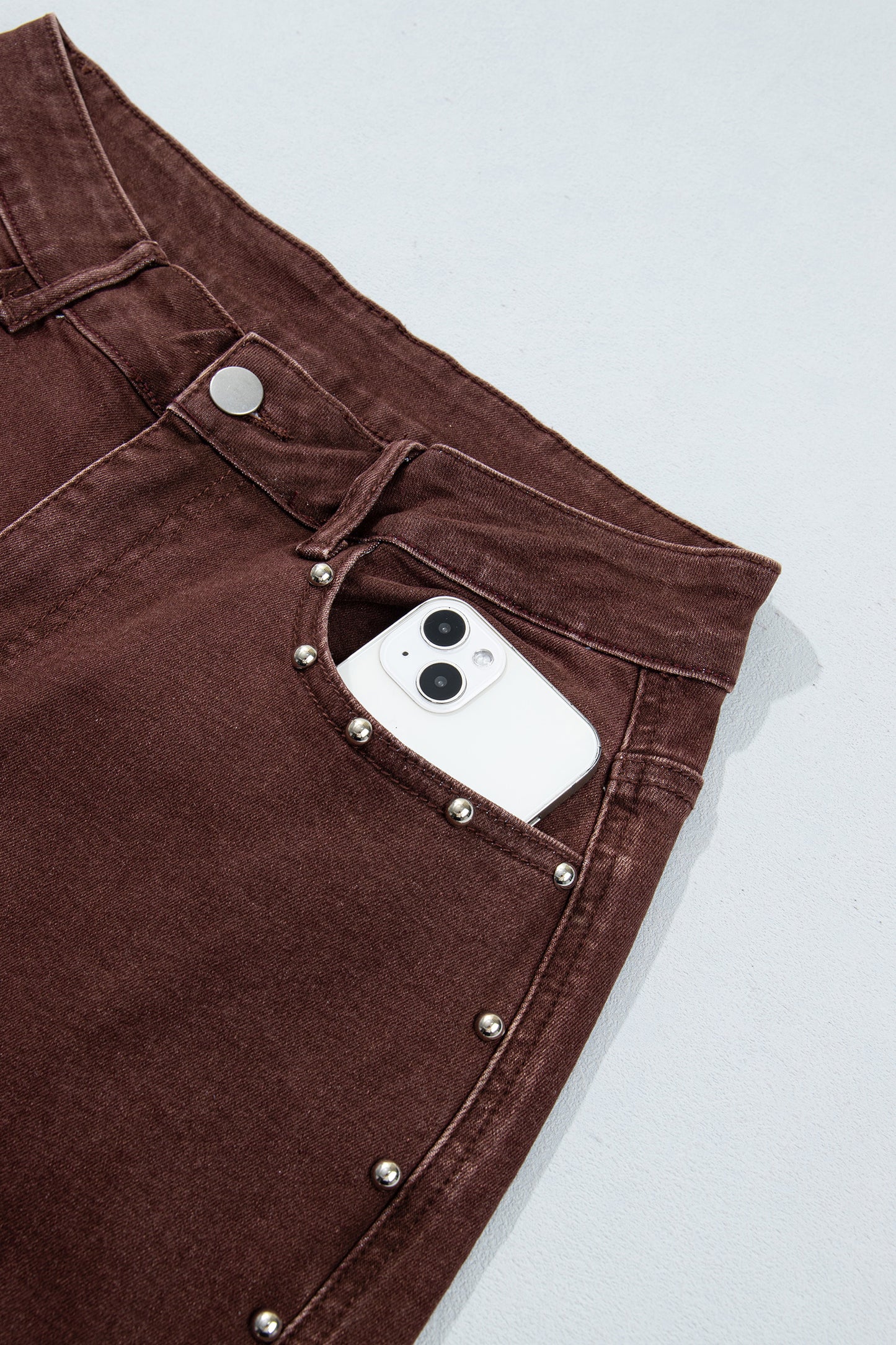 Side Seam Rivet Ankle Jeans