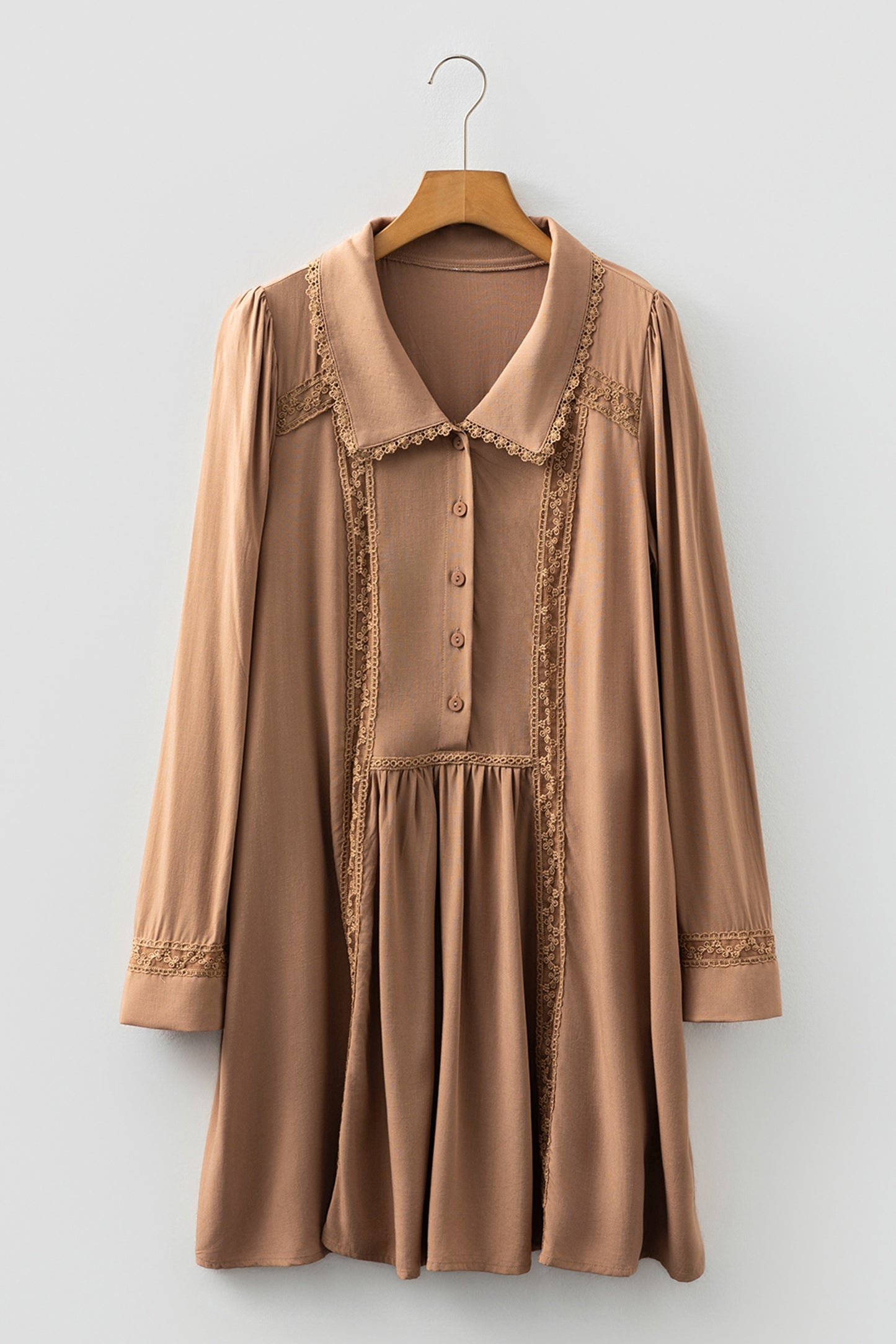 Peter Pan Collar Long Sleeve Mini Dress