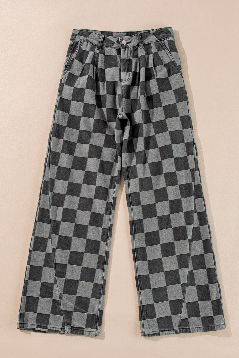 Dark Grey Checkered  Jeans