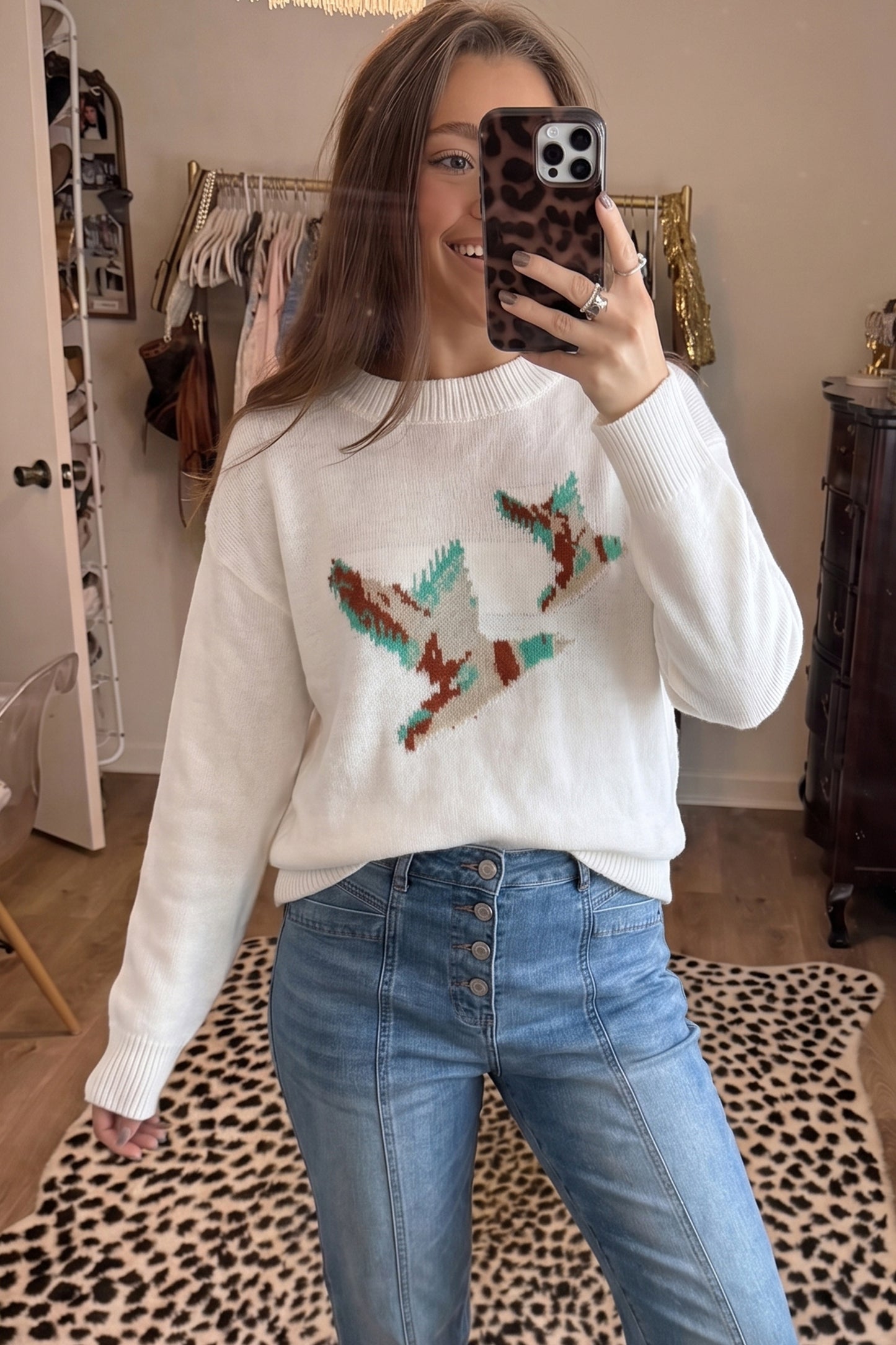 Duck Long Sleeve Pullover Sweater